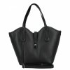 Elegancka Torebka Skórzana Shopper Bag Czarna